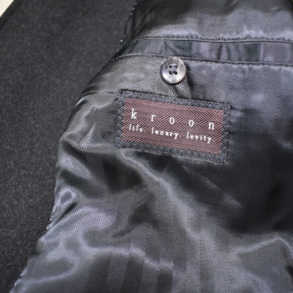 Kroon Wool Cashmere Coat Men's Sz Large Button Up Long Dress Suit Jacket - Picture 10 of 14